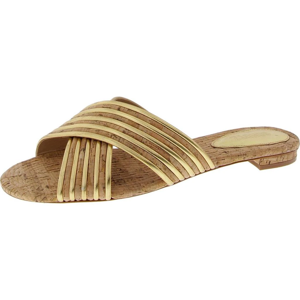 Schutz Womens Criss-Cross Cork Slide Sandals 1