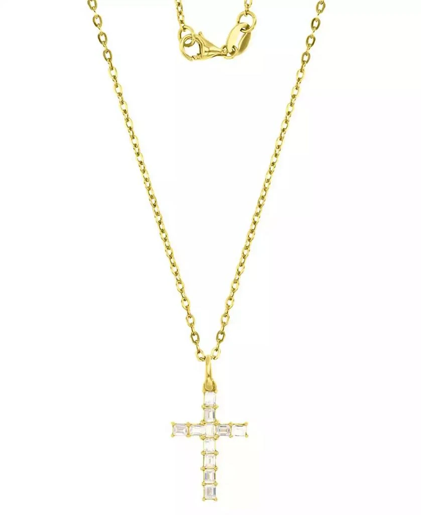 Macy
s Cubic Zirconia Baguette Cross 18" Pendant Necklace in 10k Gold 3