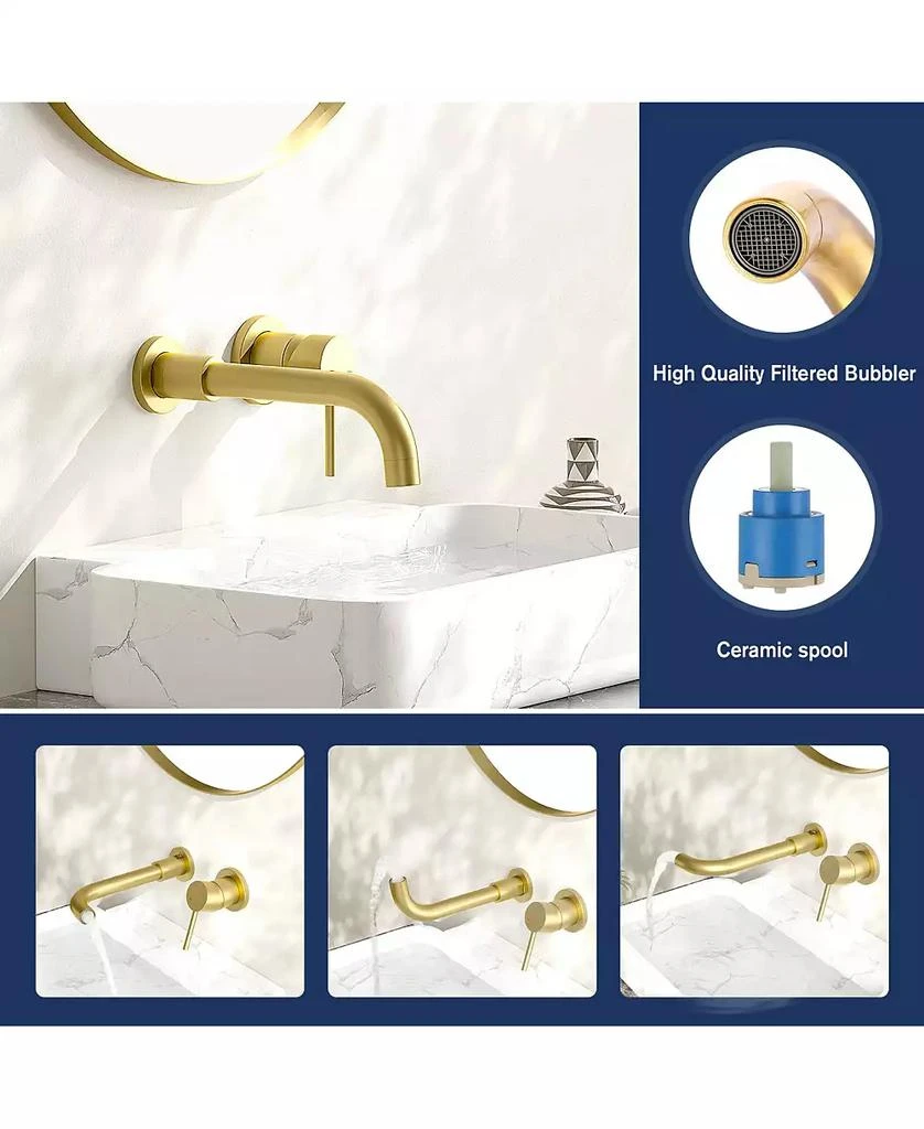 Slickblue Wall Mount Faucet for Bathroom Sink or Bathtub Sleek and Space-Saving Design 7