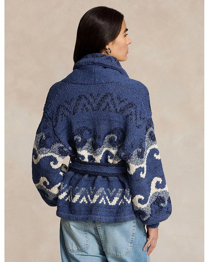 Ralph Lauren Intarsia Wave Motif Belted Cardigan 3
