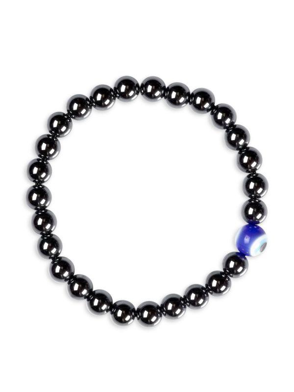 Jean Claude Hematite Evil Eye Beaded Bracelet