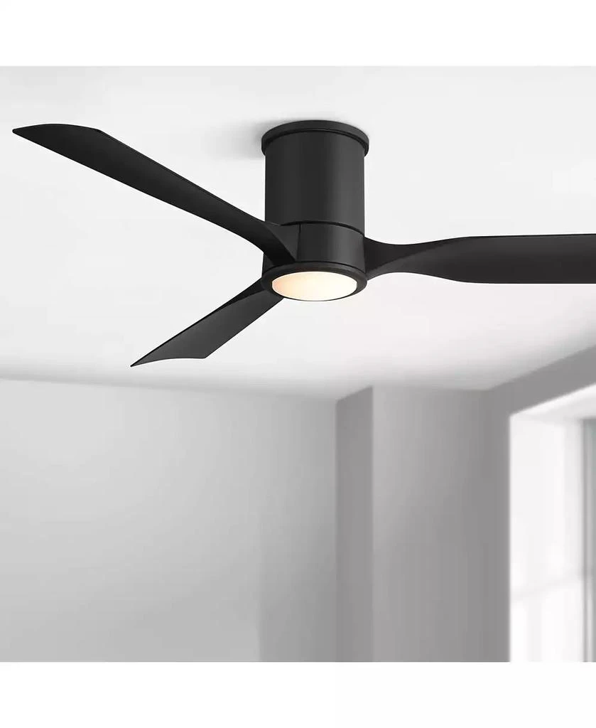 Casa Vieja 56" Keel Indoor Outdoor Ceiling Fan 3 Blade LED Light Remote Control Matte Black Finish Bedroom Hugger Damp Rated 5