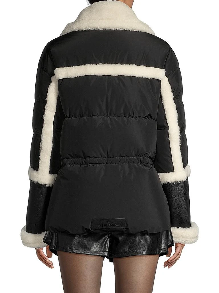 Nicole Benisti Mixed Media Shearling Down Moto Jacket 5