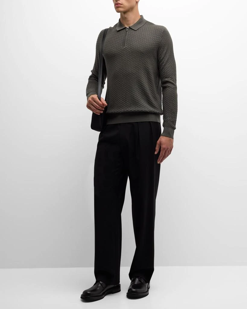 Emporio Armani Men's Textured Quarter-Zip Polo Sweater 2