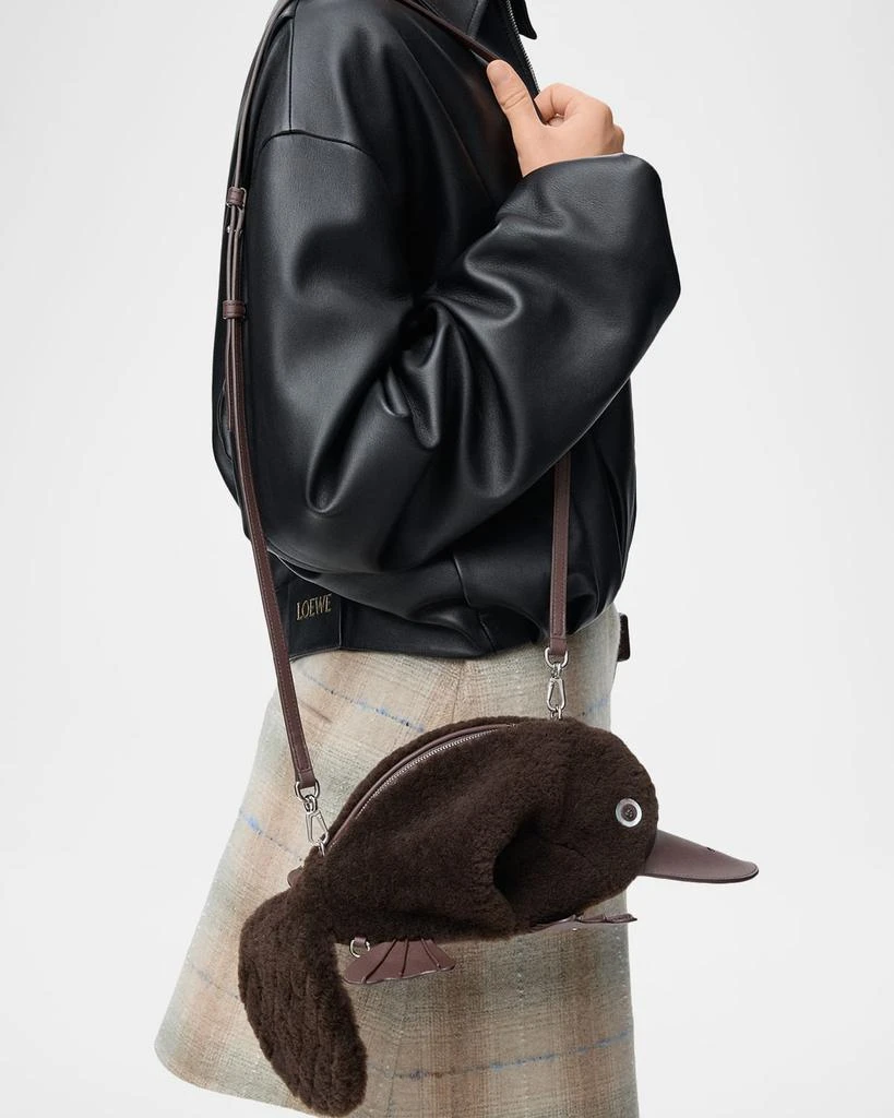 Loewe Platypus Crossbody Bag in Shearling 5