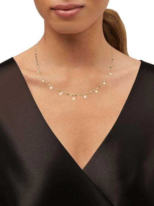 Saks Fifth Avenue 14K Yellow Gold & Round Disks Station Chain Necklace 3
