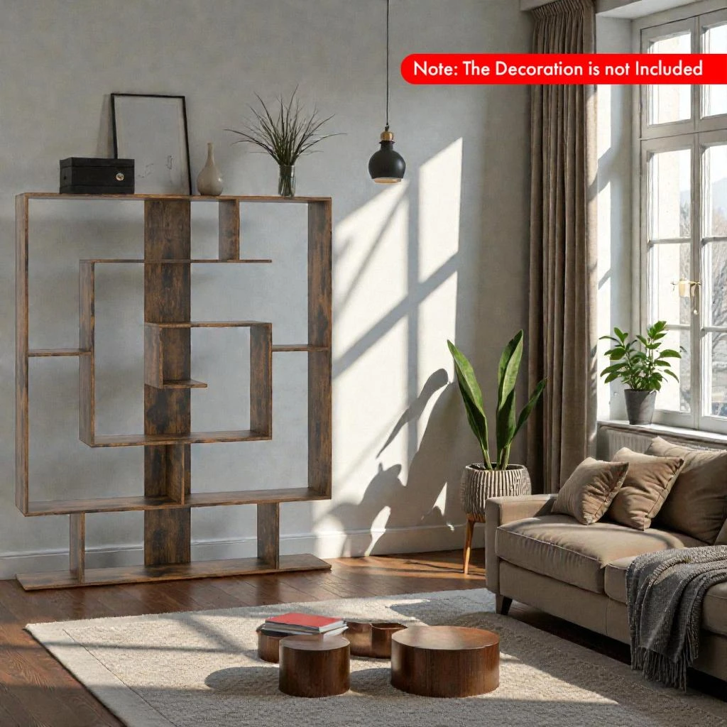 Hivvago Modern 7-Shelf Display Rack for Books, Plants, and Office Decor 2