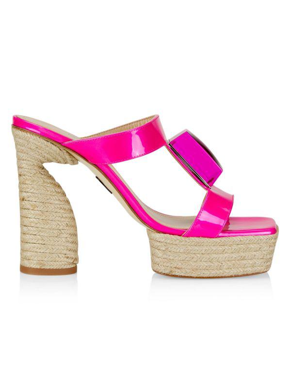 Paul Andrew Leather Platform Espadrille Sandals