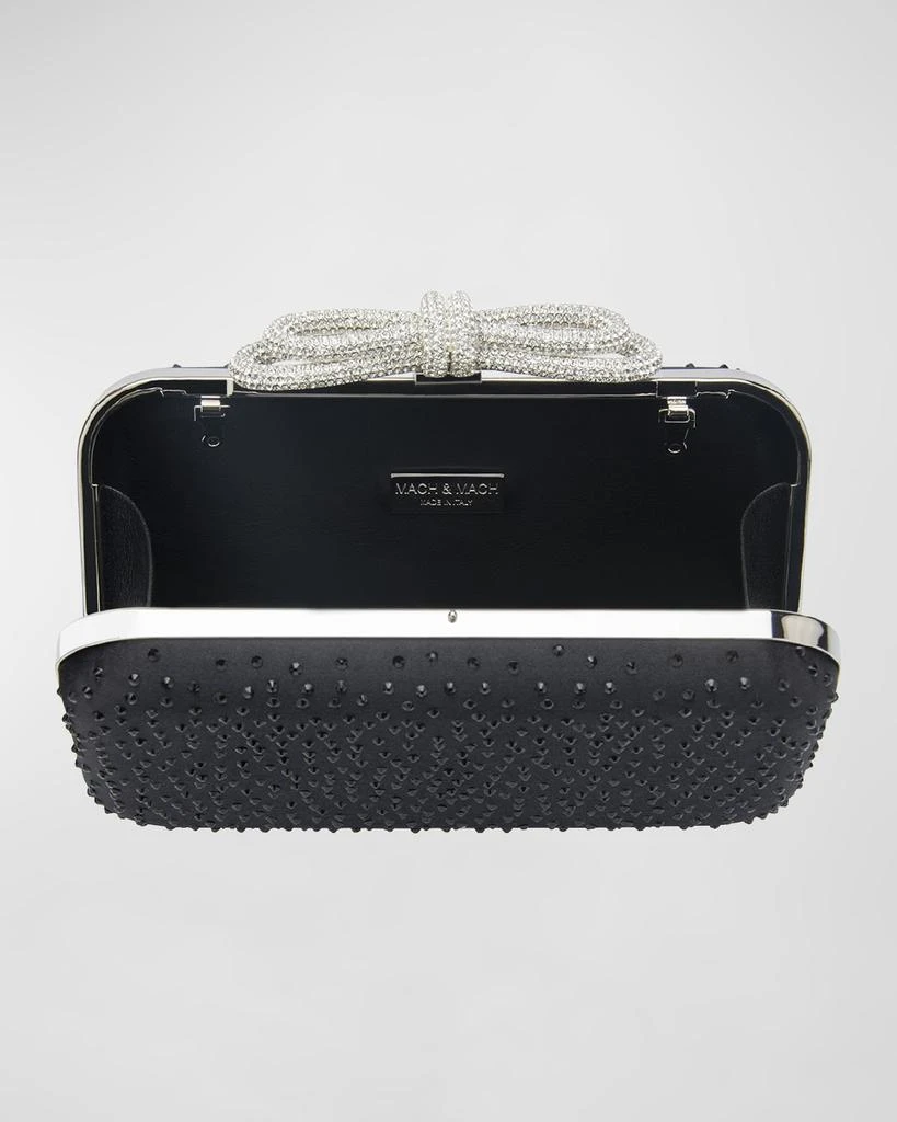 Mach & Mach Bow Strass Satin Clutch Bag 2