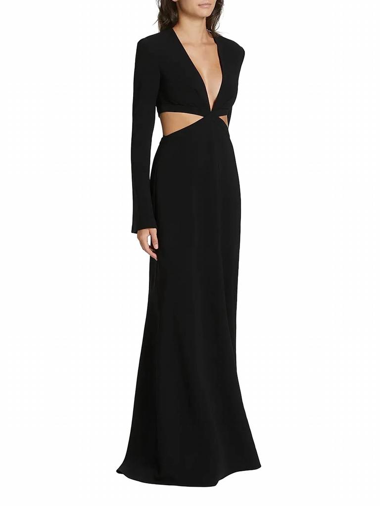 A.L.C. Issa Cutout Long-Sleeve Gown In Black