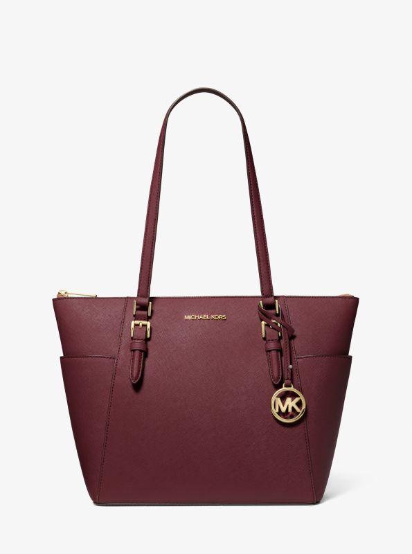 Michael Kors Charlotte Large Saffiano Leather Top-Zip Tote Bag