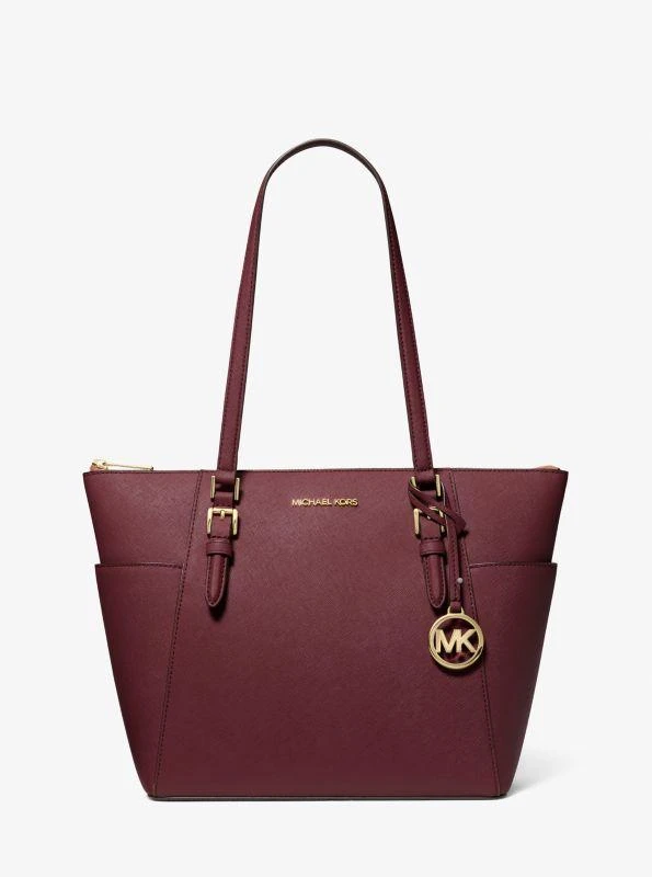 michael_kors Charlotte Large Saffiano Leather Top-Zip Tote Bag 1