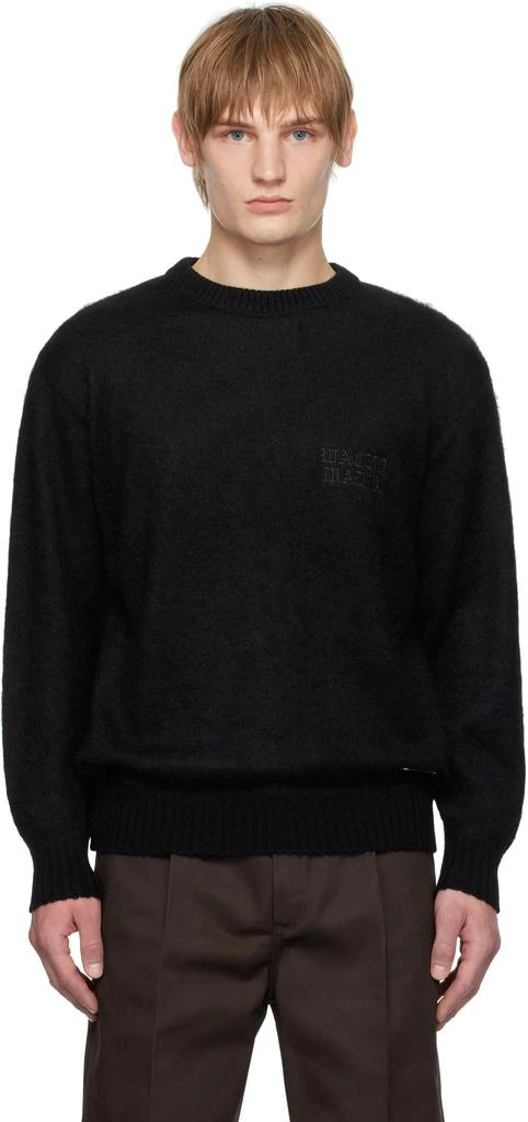 Wacko Maria Black Mohair Crew Neck Sweater 1
