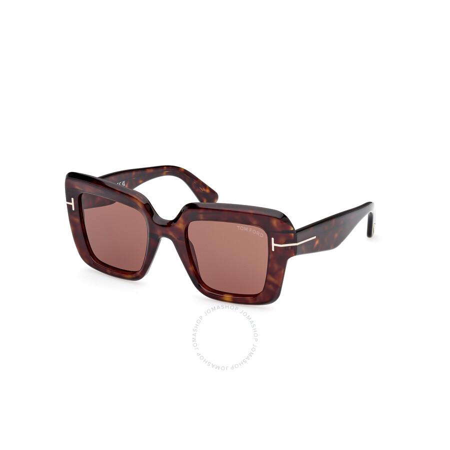 Tom Ford Esme Brown Square Ladies Sunglasses FT1157 52J 50