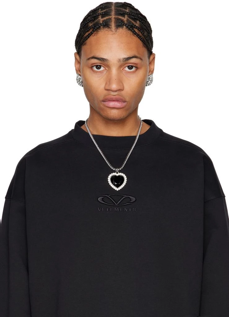 Vetements Silver Fancy Button Clip Earrings 3