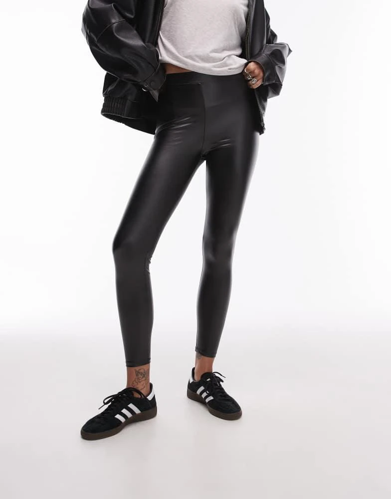Topshop Topshop faux leather leggings in black 2