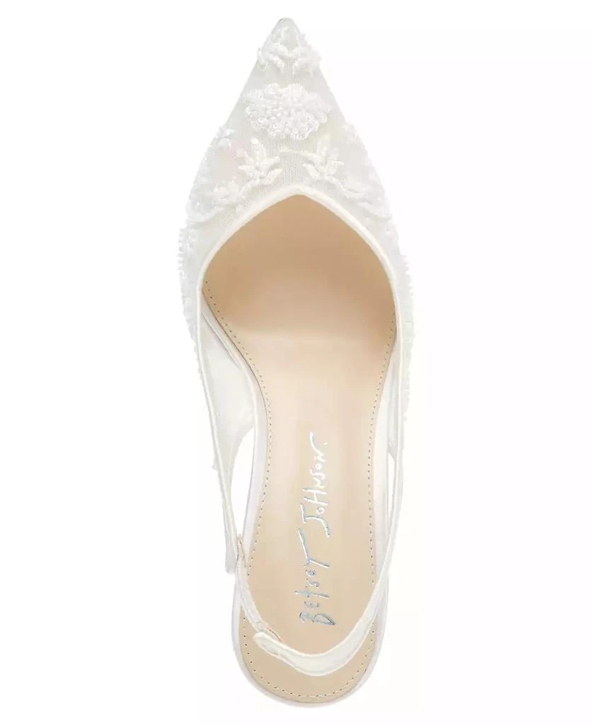 Betsey Johnson Women's Nikki Embroidered Slingback Evening Pumps 4