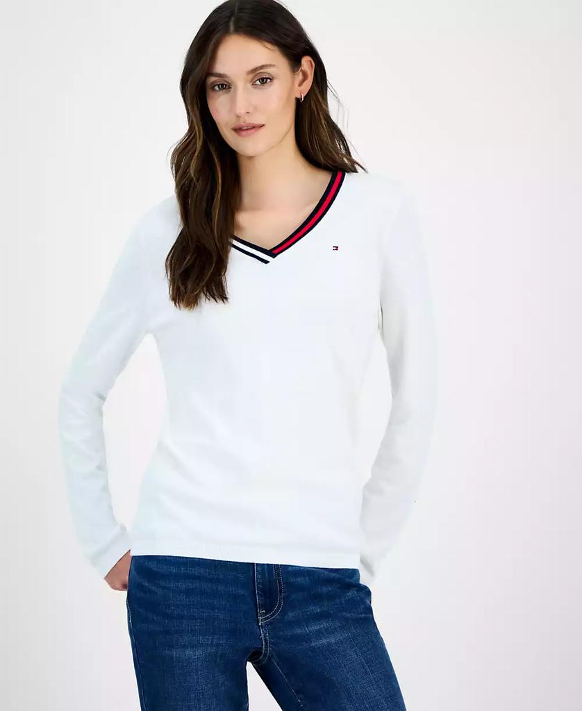 Tommy Hilfiger Women's Cotton V-Neck Sweater