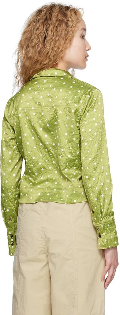 Ganni Green Crinkled Shirt 3