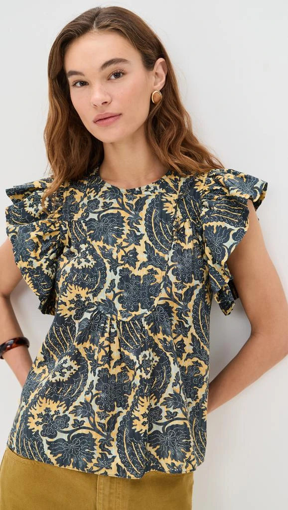 Ulla Johnson Sienna Flutter Sleeve Top 1