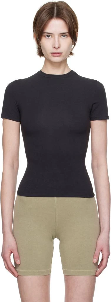 SKIMS Black Cotton Jersey T-shirt 1