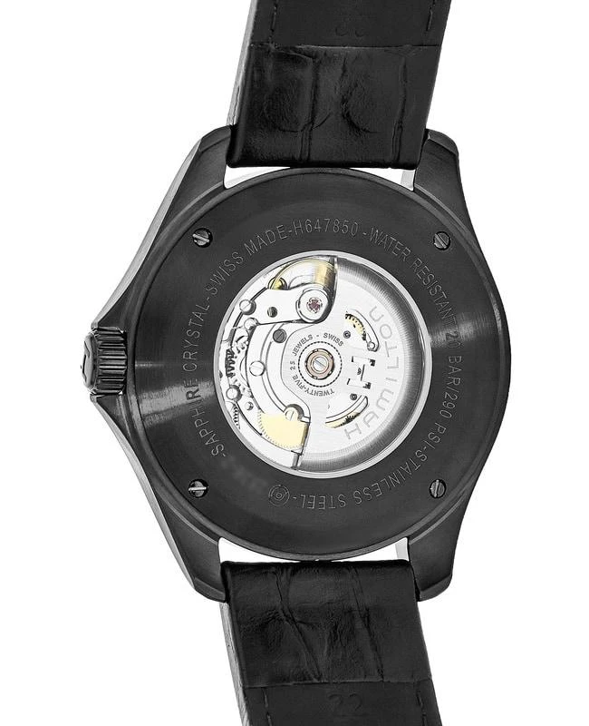 Hamilton Hamilton Khaki Aviation Pilot Day Date Auto Black Dial Leather Strap Men's Watch H64785835 3