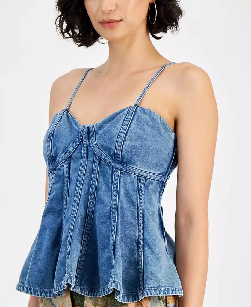 GUESS Women's Maia Sleeveless Size-Zip Peplum Top 3