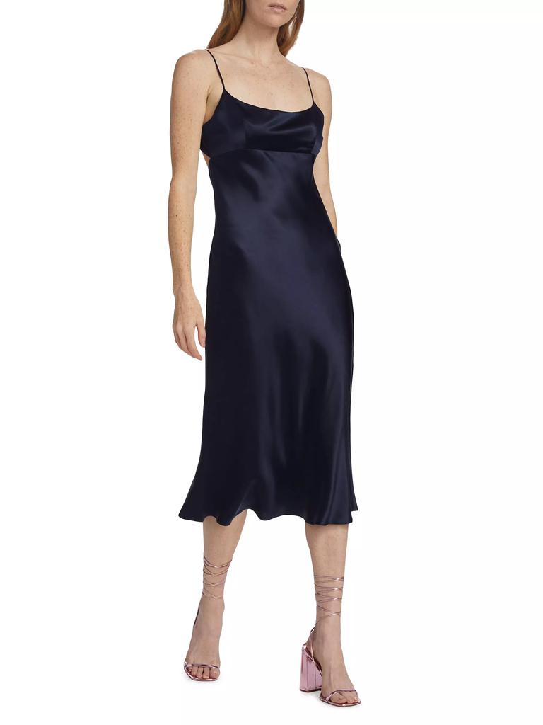 Amanda Uprichard Breeze Silk Tie-Back Midi-Dress