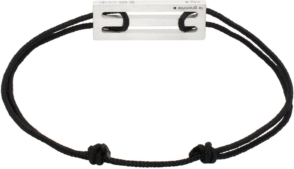 Le Gramme Black Lacquered Cord 'Le 2.5g' Bracelet