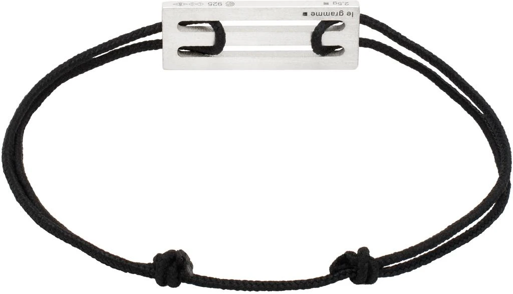 Le Gramme Black Lacquered Cord 'Le 2.5g' Bracelet 2