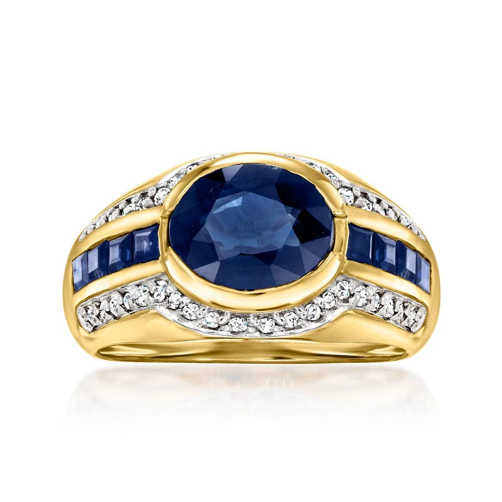 Ross-Simons Sapphire and . Diamond Ring in 14kt Yellow Gold 1