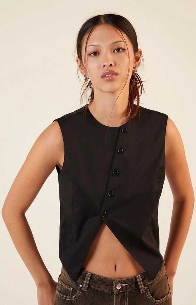 LA Hearts Button Up Asymmetrical Top 1