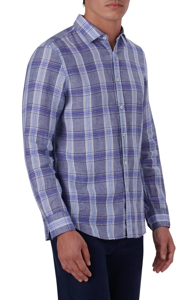 BUGATCHI Plaid Linen Button-Up Shirt 4