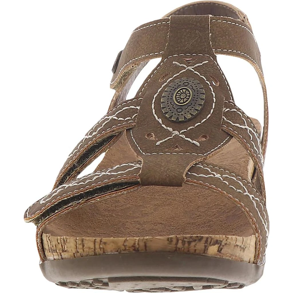 Bearpaw Ridley Womens Faux Leather Ankle Strap Wedge Sandals 3