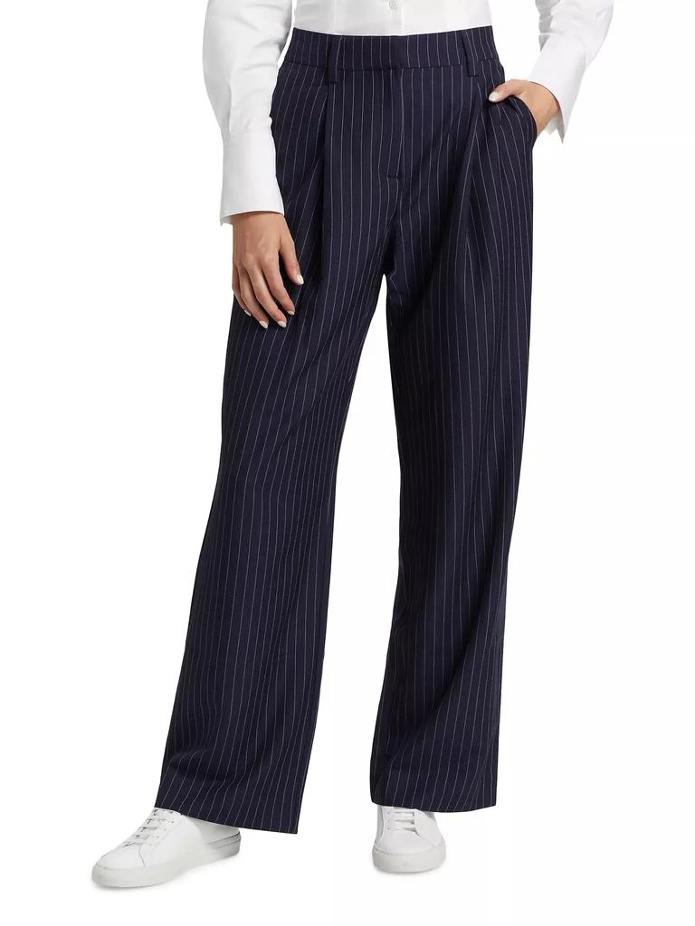 Reformation Alex Pinstriped Mid-Rise Straight-Leg Pants 3