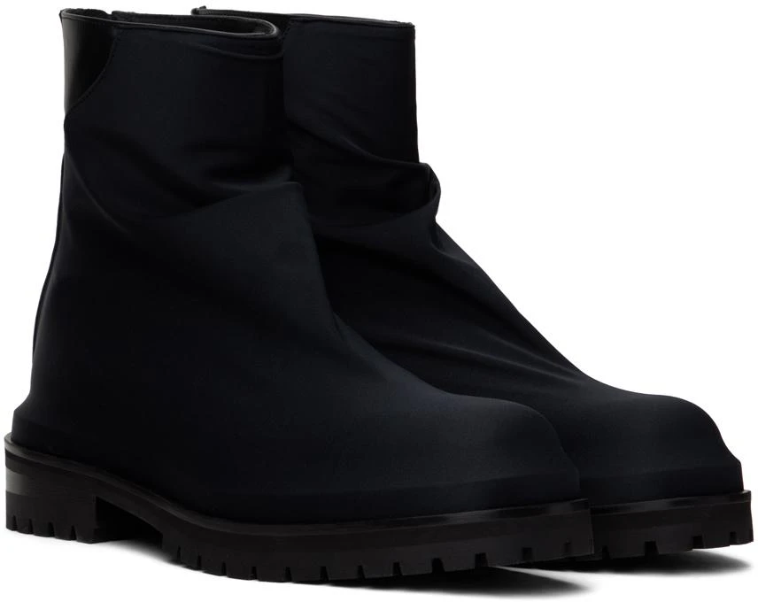 424 Black Pleated Marathon Boots 4