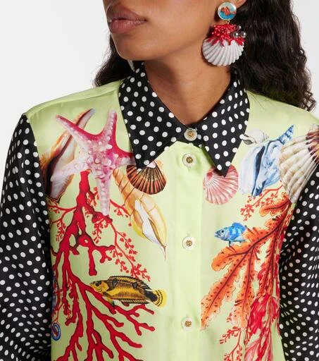 Dolce 
Gabbana Capri printed silk satin shirt dress 4