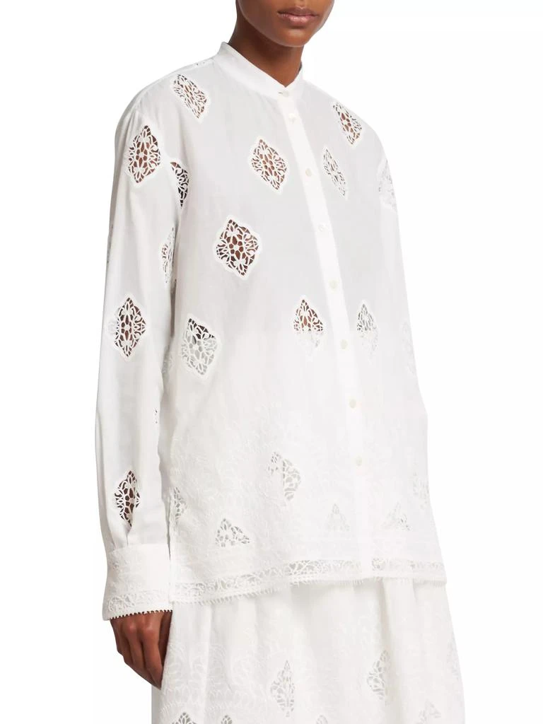 Erdem Open-Back Lace-Paneled Shirt 4