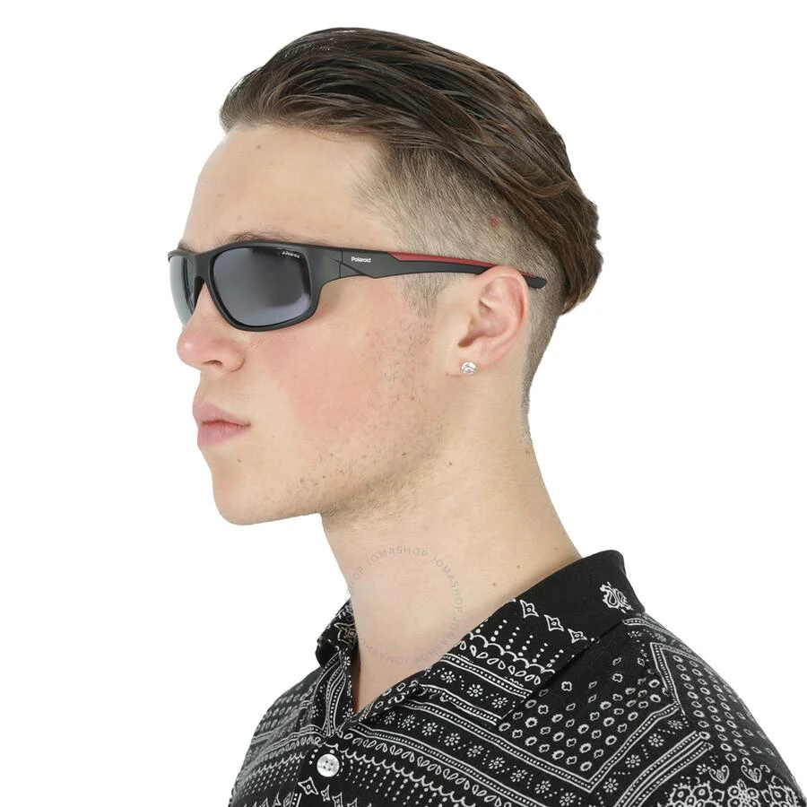 Polaroid Polarized Grey Wrap Men's Sunglasses PLD 7010/S 0OIT/EX 64 2