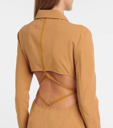 Jacquemus La Robe Obiou linen-blend maxi dress 5