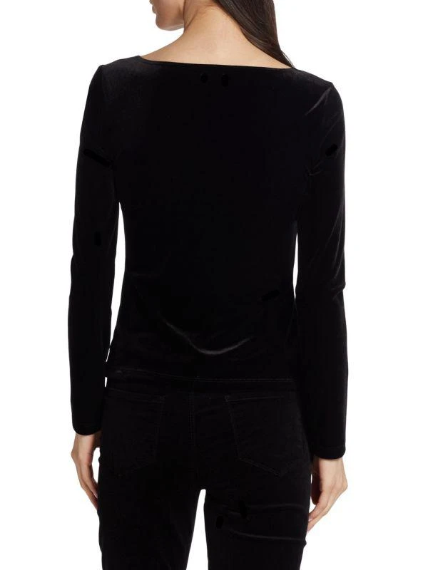 L'Agence Kinley Velvet Square Neck Top 2