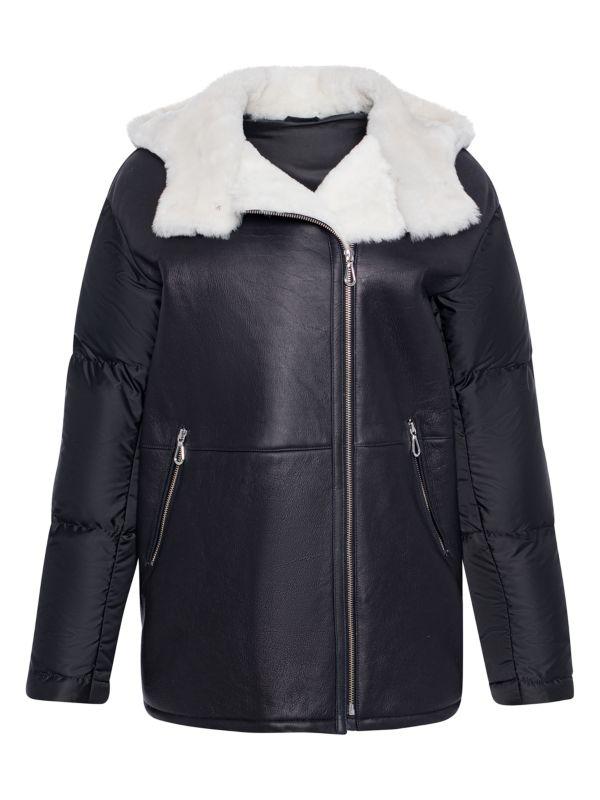 WOLFIE FURS Made For Generations™ Shearling Puffer Moto Jacket