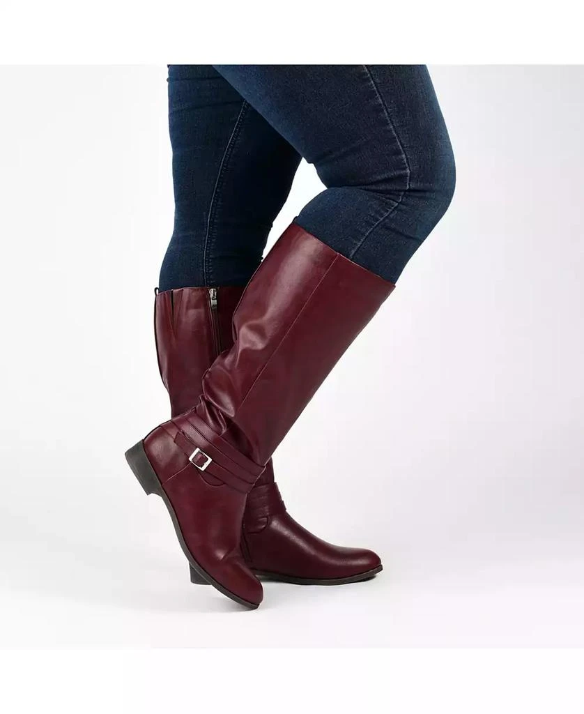 Journee Collection Women's Ivie Extra Wide Calf Knee High Riding Boots 2