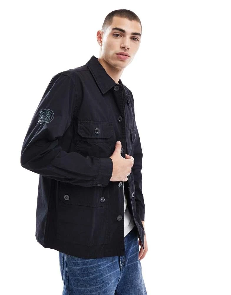 Pretty Green Pretty Green overshirt in black 1