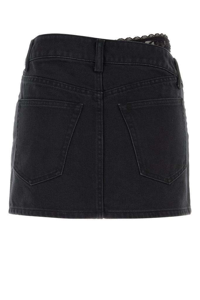 ミニスカート ALEXANDER WANG DARK GREY DENIM MINI SKIRT Alexander Wang Crystal Denim Mini Skirt | Black | FARFETCH