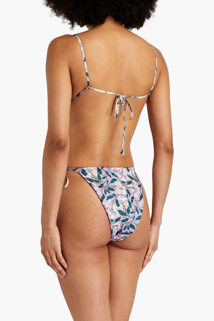 Agua by Agua Bendita Sabina Dos Gardenias Lila quilted floral-print triangle bikini top 3