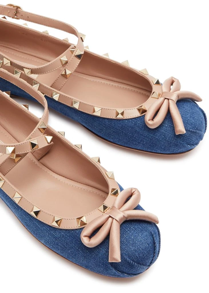 Valentino Rockstud denim ballet flats  3