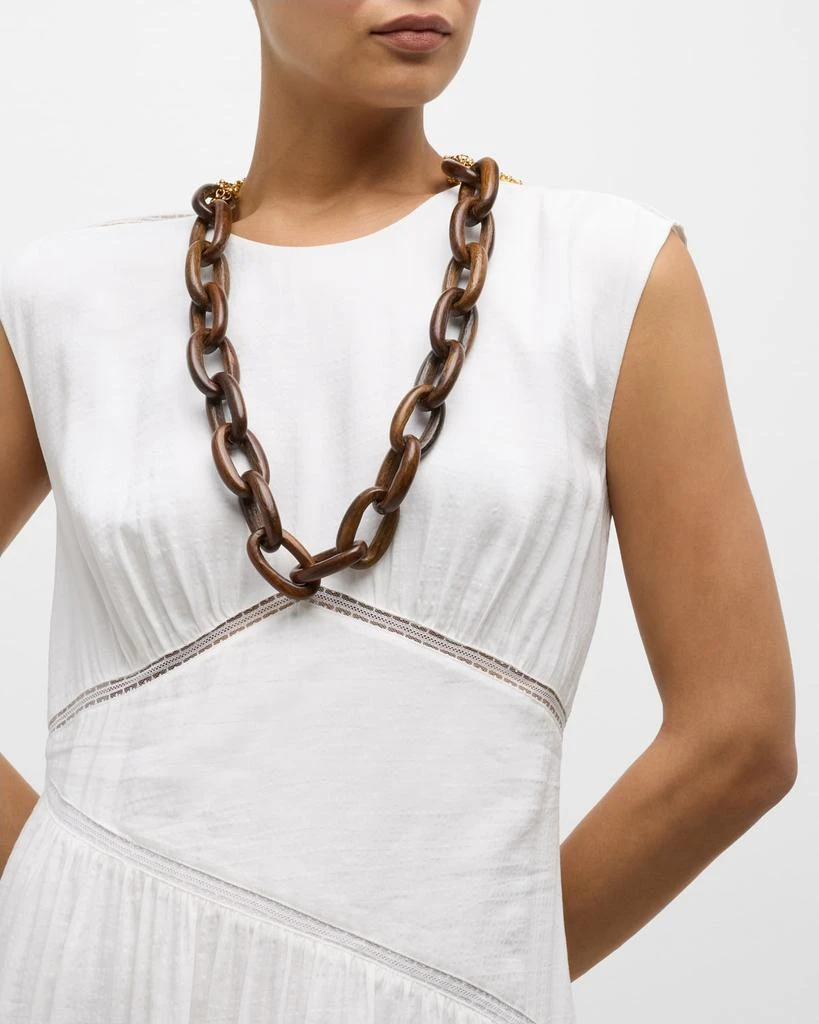Kenneth Jay Lane Gold-Plated and Wooden Link Necklace 5