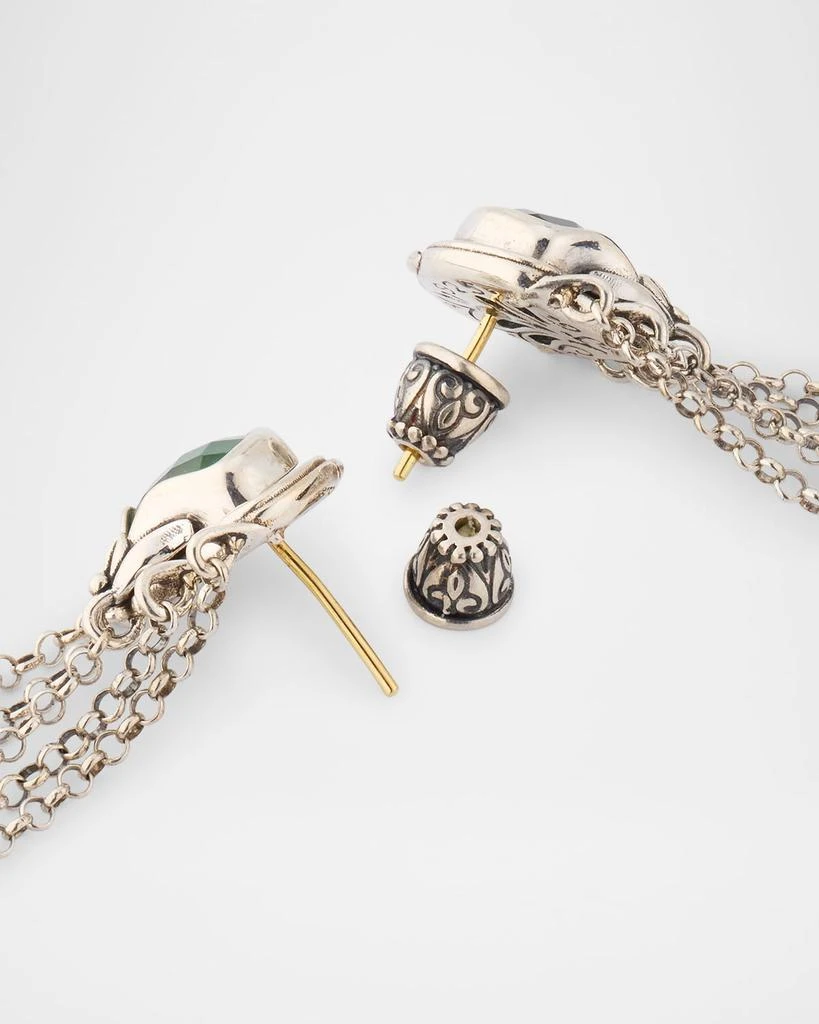 Konstantino Ivy Rock Crystal, Aventurine and MOP Triplet Dangle Earrings 4