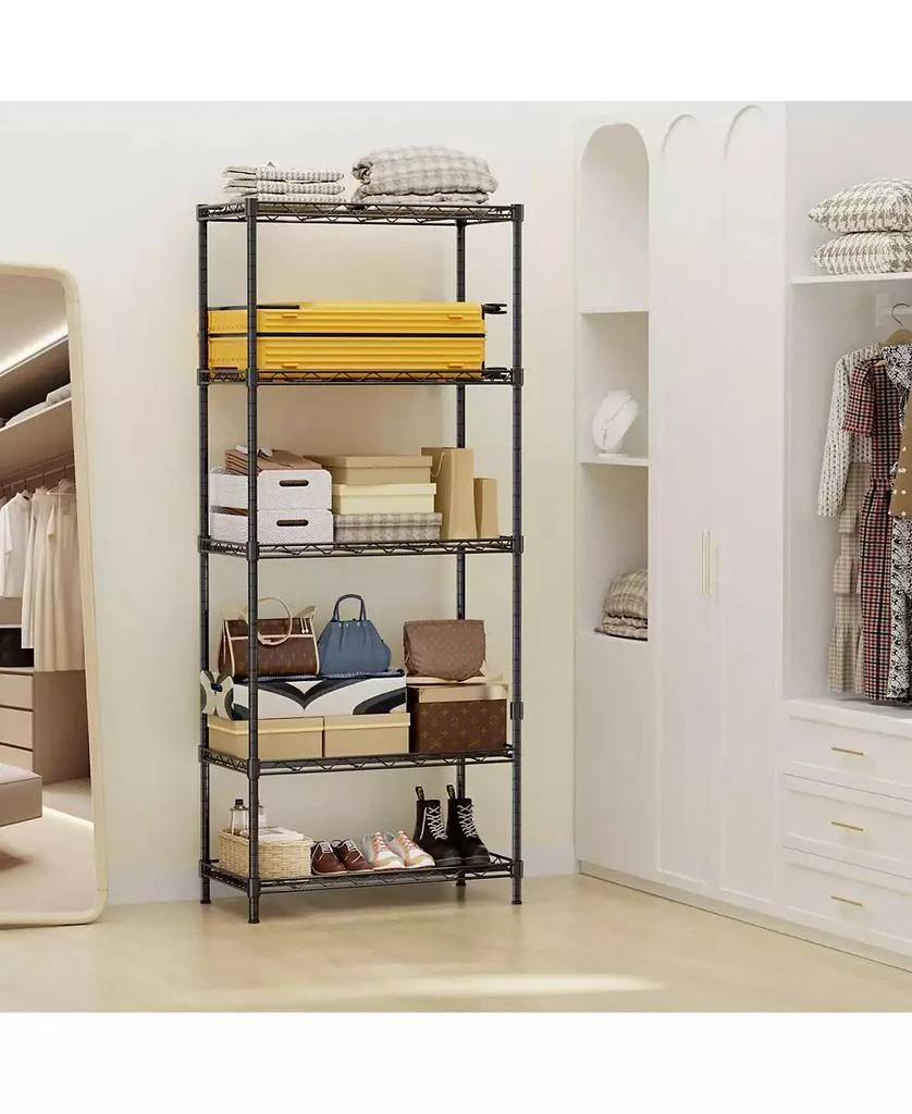 Lovmor 5-Tier 21 in W x 59 in H x 12 in D Height Adjustable Garage Wire Shelving Unit 4